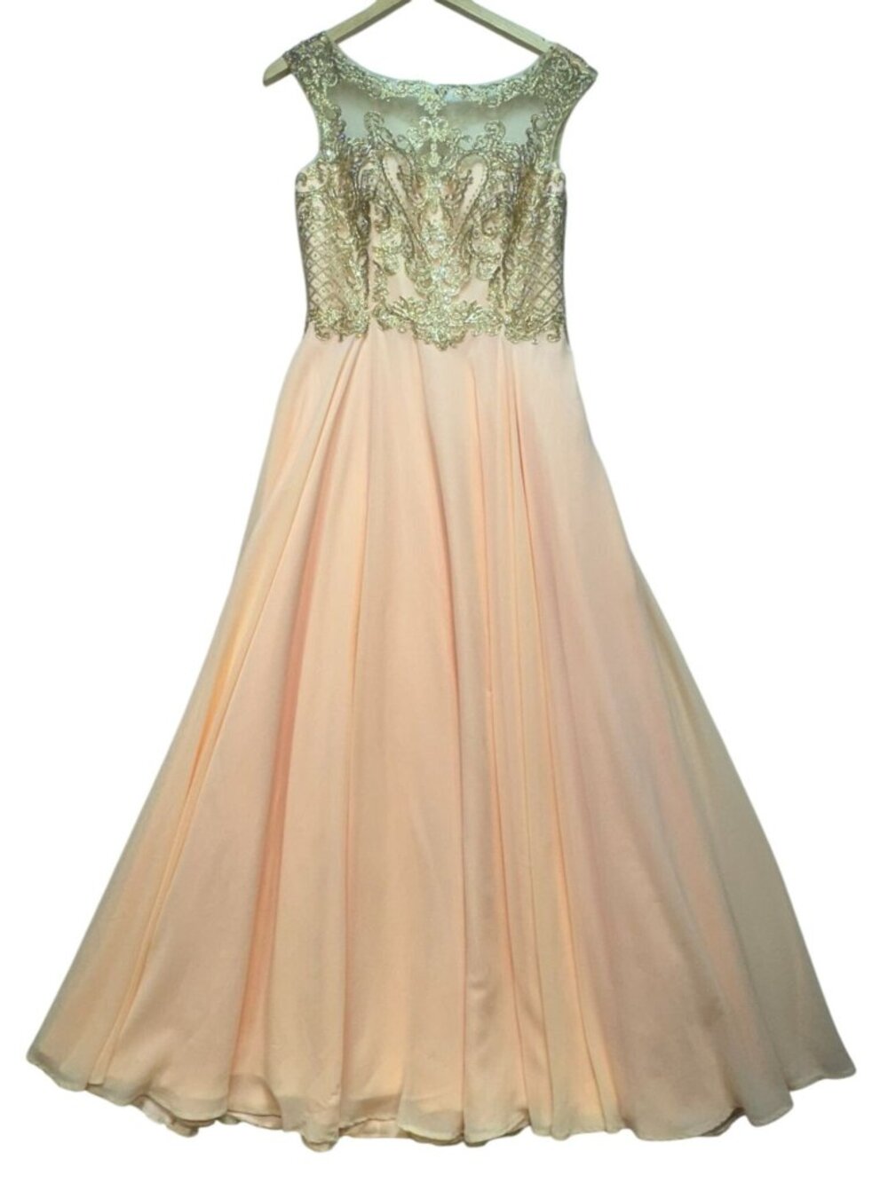 For Your Special Day Elegant Formal Evening Gown Size Gold Embellished Gala